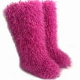 thumbnail image 1 of Women's Winter Faux Fur Beach Wool Boots Are Warm Fluffy and Knee High Snow Boots, 1 of 4