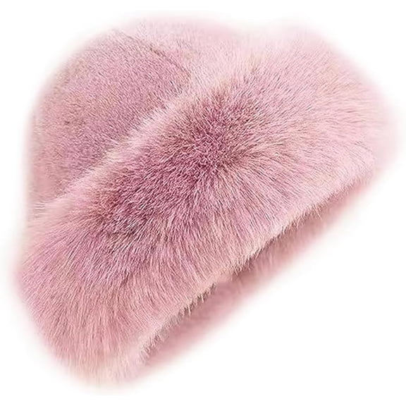 Women's Winter Faux Fur Bucket Hat, 2026 New Fluffy Furry Warm Hats, Warm Woolen Hats, Fur Hat for Women