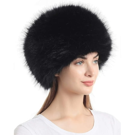 Women's Winter Faux Fur Cossak Russian Style Hat Warm Cap