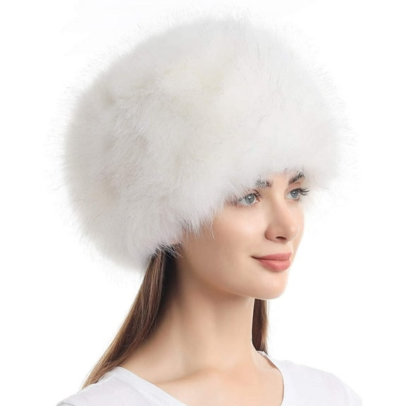 Women's Winter Faux Fur Cossak Russian Style Hat Warm Cap