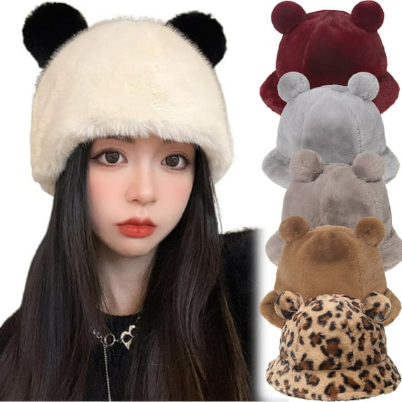 Women's Winter Faux Fur Fuzzy Warm Bucket Hat