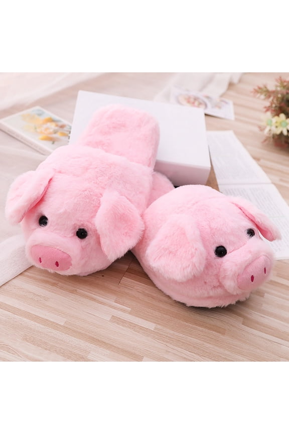 Women's Winter Faux Fur House Slippers, Plush Fuzzy Animal Memory Foam Indoor/Outdoor Comfort Shoes with Anti-Skid Sole (1 Pair)