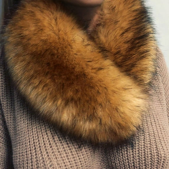 Women's Winter Faux Fur Scarf Collar, Warm Shawl Neck Wrap with Animal-Friendly Plush Material, Vintage 1920s Inspired Fashion Accessory for Cold Weather,Themed Parties and Holiday Events - Rose Gold