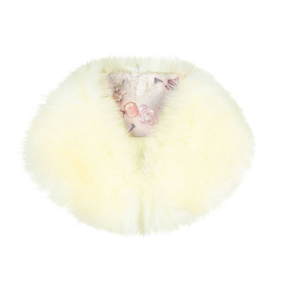 Women's Winter Faux Fur Scarf Collar, Warm Shawl Neck Wrap with Animal-Friendly Plush Material, Vintage 1920s Inspired Fashion Accessory for Cold Weather, Themed Parties and Holiday Events - Beige