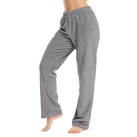 Women's Winter Flannel Coral Fleece Pants, Outdoor Friendly Strolling Pants, Thickened Warm Sleepwear Bottoms for Lazy Days and Home Comfort, Elastic Waist Lounge Pants Coffee XL