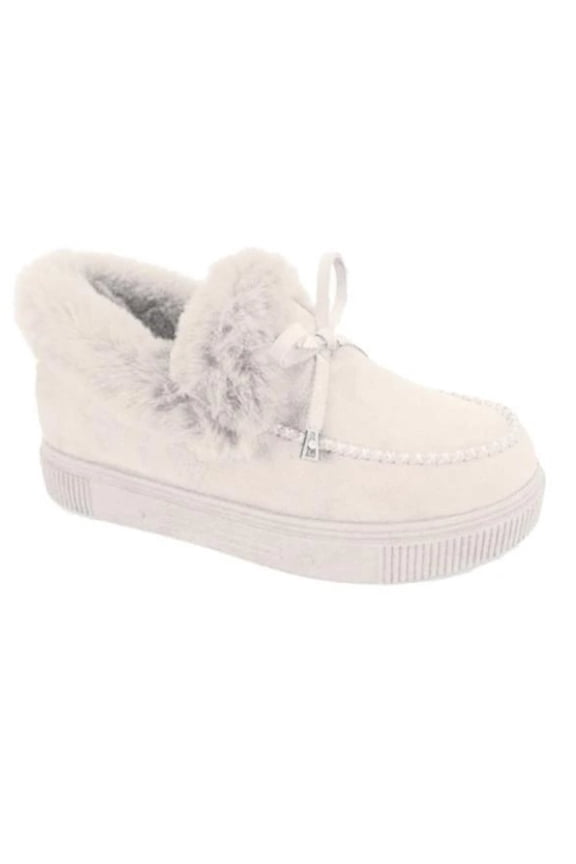 Women's Winter Flat Boots Warm Durable Shoes Fur Lining Ankle Snow Boots Loafer Flats Platform Thick Plush Shoes