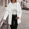 thumbnail image 1 of Women's Winter Fleece Lined Jacket Warm Thicken Fuzzy Hooded Coats Trendy Casual Zip up Outerwear with Pockets New Winter Jackets for Women Lightweight White S, 1 of 9