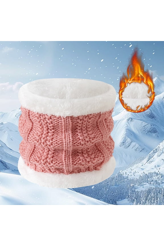 Women's Winter Fleece Lined Neck Warmer, Thick Plush Thermal Scarf, Windproof Cold Weather Gaiter for Cycling, Outdoor Activities, and Daily Warmth - Pink