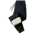 thumbnail image 1 of Women's Winter Fleece Sweatpants Sherpa Lined Warm Jogger Pants Thermal Thick Active Track Jogging Pants Zipper Pockets Black 3XL, 1 of 6