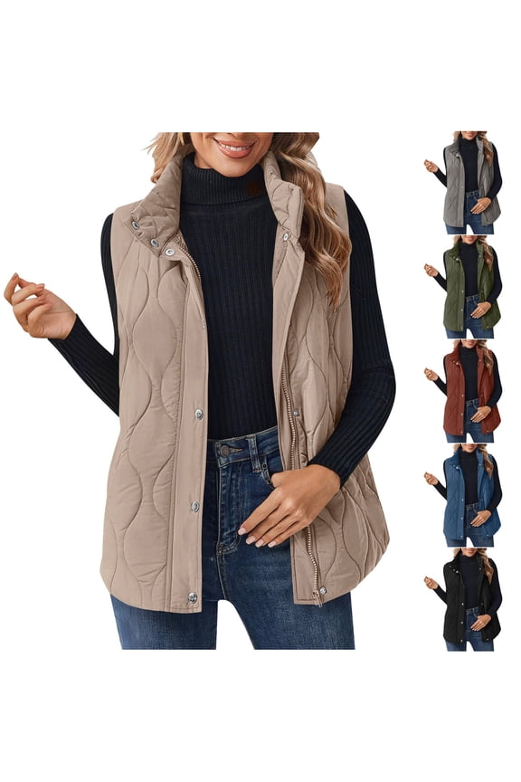 Women's Winter Fleece Vest Sleeveless Zip Up Jacket Coat with Pockets Turn Down Collar Warm Thermal Outerwear for Cold Weather | CSEONE,Black XL