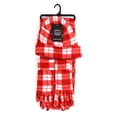 thumbnail image 1 of Women's Winter Fleece Winter Set-Polyester Fleece Hat, Gloves, and Scarf Set for Cold Weather (Red & White Plaid), 1 of 2