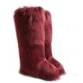 thumbnail image 1 of Women's Winter Fluffy Faux Fur Knee High Snow Boots Girls's Outdoor Plush Furry Long Boots, 1 of 2
