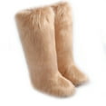 thumbnail image 1 of Women's Winter Fluffy Faux Fur Knee High Snow Boots Girls's Outdoor Plush Furry Long Boots, 1 of 2