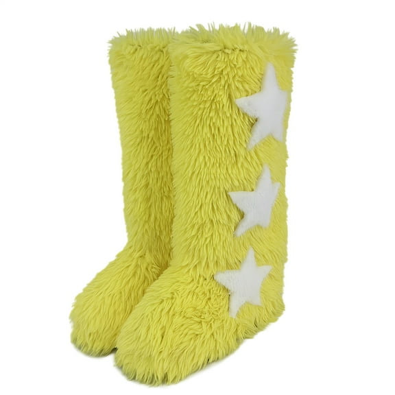 Women's Winter Fluffy Faux Fur Knee High Snow Boots-Warm Fashionable & Cozy Non-Slip Sole Long Boots