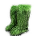 thumbnail image 1 of Women's Winter Fluffy Faux Fur Knee High Snow Boots Warm Plush Furry Boots, 1 of 1