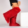 thumbnail image 1 of Women's Winter Fluffy Faux Fur Knee High Snow Boots Warm Plush Furry Outdoor Comfy Boots Y2K, 1 of 2