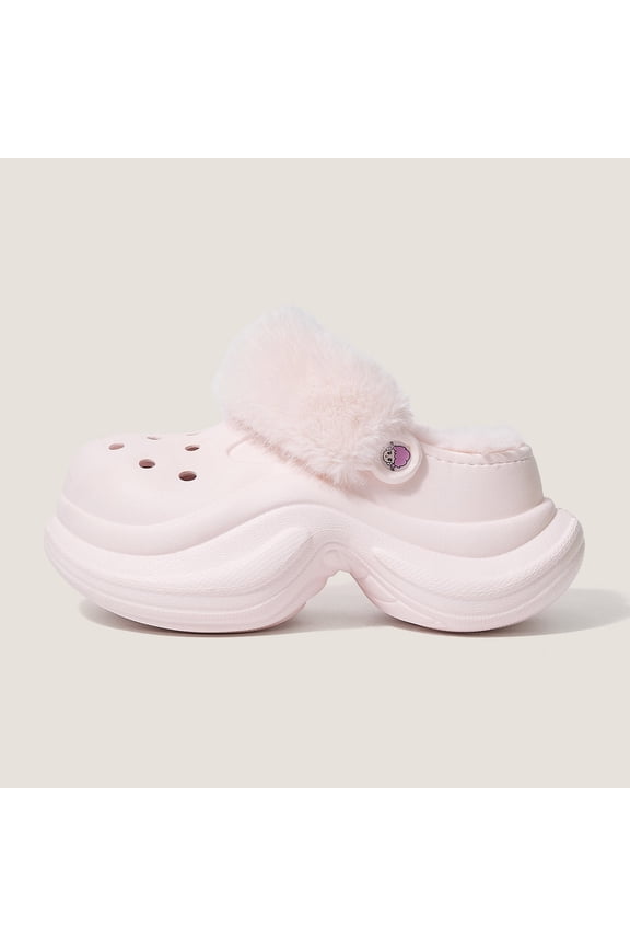 Women’s Winter Fuzzy Lined Clog Slippers, Warm Plush Insulated Outdoor Slip-On Shoes, Cozy Fur-Lined Comfort Clogs for Cold Weather, Non-Slip Soft Winter Wear