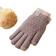 thumbnail image 1 of Women's Winter Gloves 2-Finger Touch Screen Warm Fleece Lined Knit Gloves Cold Weather Accessories, 1 of 7