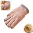 thumbnail image 1 of Women's Winter Gloves 2-Finger Touch Screen Warm Fleece Lined Knit Gloves Cold Weather Accessories, 1 of 9