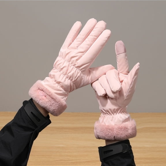 Women's Winter Gloves, Fashion Thermal Touchscreen Gloves for E-Bike & Scooter, Windproof Fleece-Lined Riding Gloves for Cold Weather