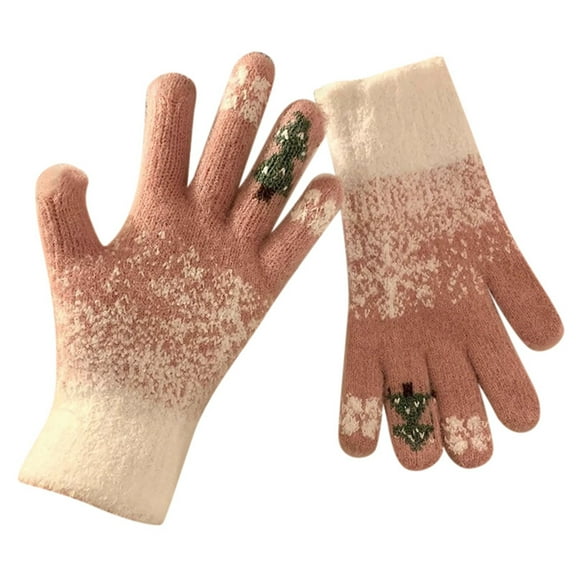 Women's Winter Gloves Fingerless Touchscreen Fleece Knitted Five Finger Thermal Gloves for Winter Warmth And Festive Holiday Comfort Seasonal Handwear for Men Women Women's Gloves