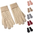 thumbnail image 1 of Women's Winter Gloves Solid Color Warm Touch Screen Knit Gloves Outdoor Sport Windproof Cold Weather Women Cycling Skiing Gloves, 1 of 7