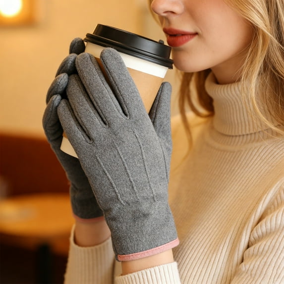 Women's Winter Gloves Touchscreen Thermal Fleece Lined, Windproof Elastic Cuff Gloves for Cold Weather, Outdoor Activities, Daily Commute, Driving and Dog Walking