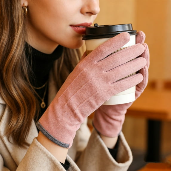 Women's Winter Gloves Touchscreen Thermal Fleece Lined, Windproof Elastic Cuff Gloves for Cold Weather, Outdoor Activities, Daily Commute, Driving and Dog Walking