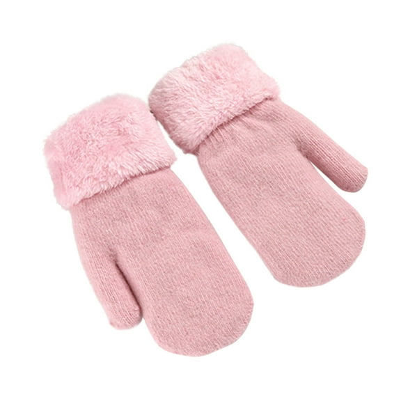 Women's Winter Gloves Warm Lining - Cozy Wool Knit Thick Gloves Mittens