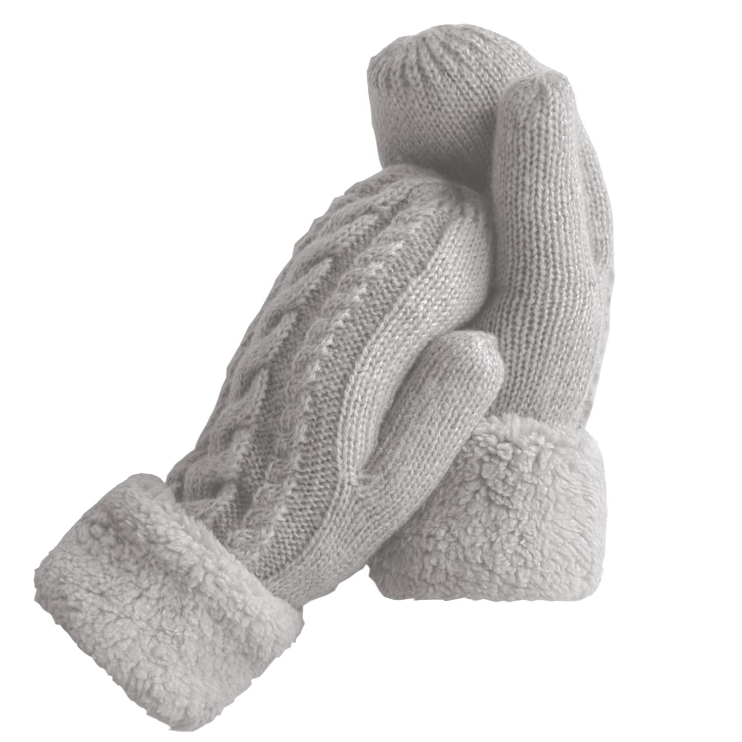 UGG Cozy Knit Flip Wool-blend Mittens in Gray
