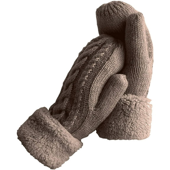 Women's Winter Gloves Warm Lining Mittens- Cozy Wool Knit Thick Gloves Novelty Mittens Winter Cold Weather Accessories
