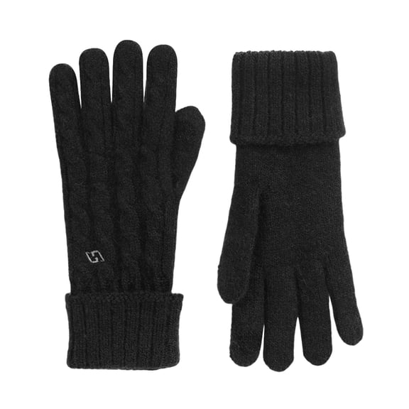 Women's Winter Gloves for Cold Weather Thermal Knit Elastic Soft Touch Screen Glove for Running Driving Hiking,Black