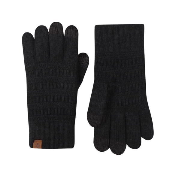 Women's Winter Gloves for Cold Weather Thermal Knit Elastic Soft Touch Screen Glove for Running Driving Hiking,Black