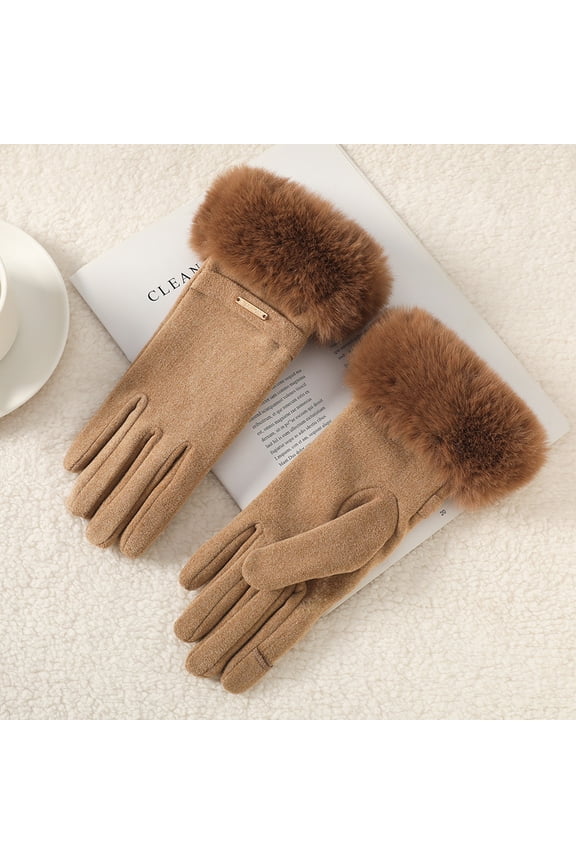 Women's Winter Gloves with Plush Cuff - Touchscreen Compatible Cold Weather Gloves for Driving & Outdoor