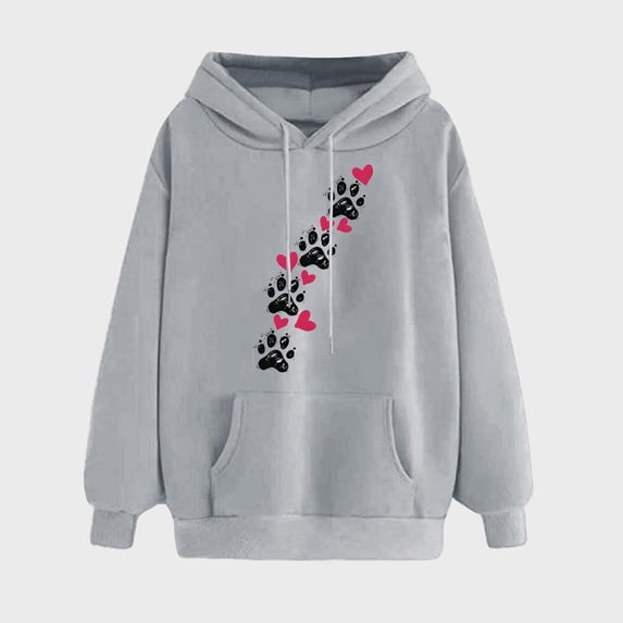 Women's Winter Graphic Pullover Hoodie Printed Design Long Sleeve Comfortable Wear