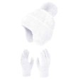 thumbnail image 1 of Women's Winter Hat and Gloves Set, Fleece Lined Ear Protection Knit Beanie with Matching Gloves, Thermal Cold Weather Two-Piece Set for Snow Activities, Windproof Plush Ear Flap Hat and Gloves Combo, 1 of 3