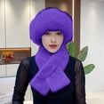 thumbnail image 1 of Women's Winter Hat and Scarf Set 2-Piece, Plush Fleece Lined Thickened Windproof Thermal Retention Neck Wrap, Soft Fuzzy Dome Fisherman Beanie for Cold Weather Protection and Outdoor Activities, 1 of 5