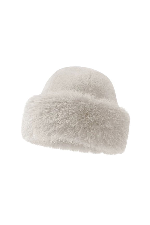 Women's Winter High-end Faux Mink Fur Plush Fisherman Hat for Adults Warm Mongolian Style Skull Cap Thickened Thermal Headwear Accessory Everyday Casual Apparel