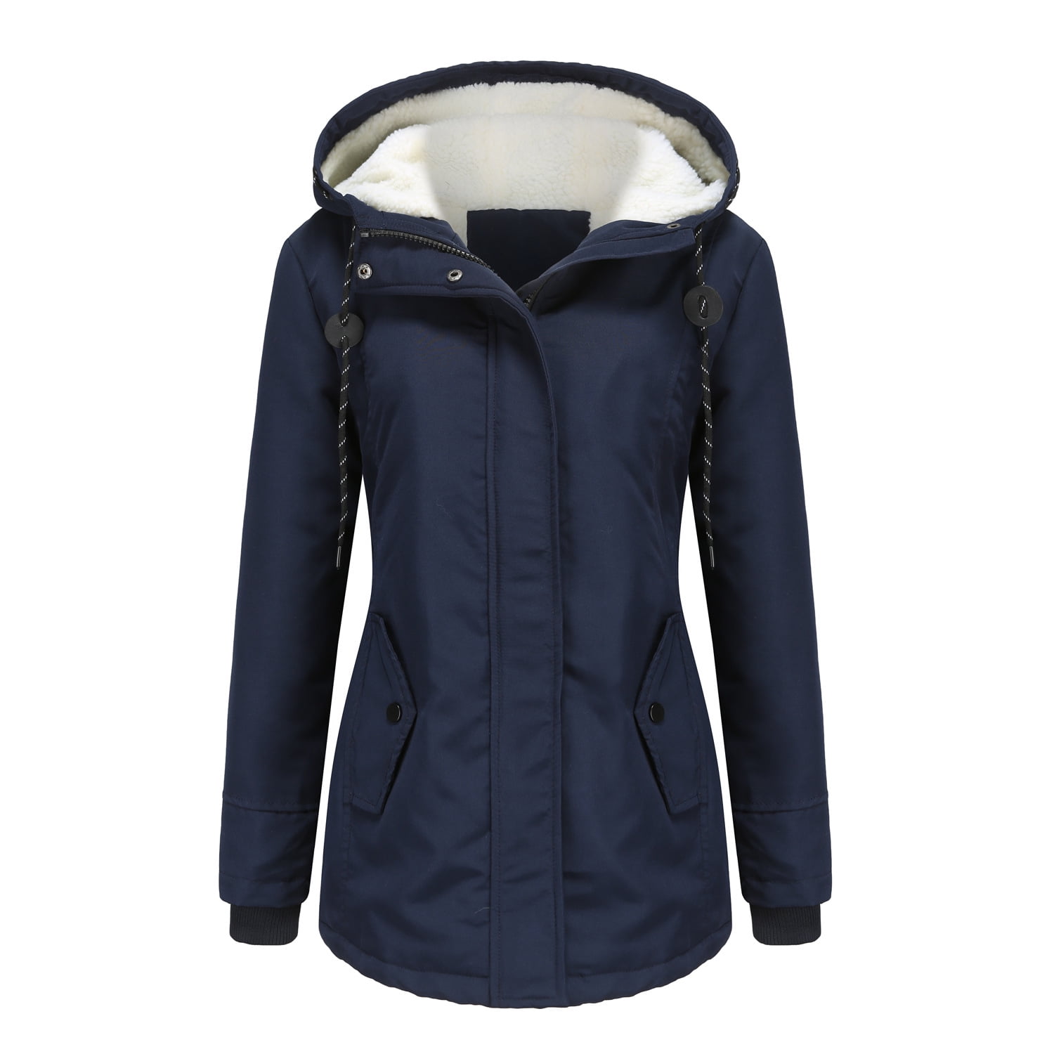 Women's Winter Hooded Coats Fleece Lined Parka Jacket Long Thicken Warm ...