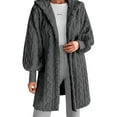 thumbnail image 1 of Women's Winter Hooded Jacket Soft Cozy Oversized Outerwear Casual Loose Fit Long Sleeve Warm Coat For Fall And Cold Weather Grey, XL, 1 of 6