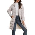 thumbnail image 1 of Women's Winter Hooded Mid Length Slim Fit Thermal Insulated Jacket Warm Cozy Outerwear, 1 of 5