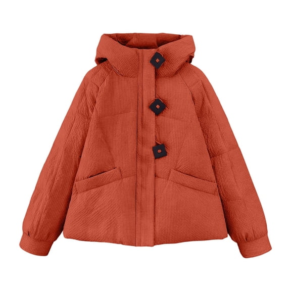 Women's Winter Hooded Padded Coat Lightweight Insulated Loose Fit Casual Outerwear Cozy Street Style Daily Wear Jacket