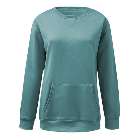 Women's Winter Hooded Sweater Warm Wool Blend Pullover with Pockets Cozy Cold Weather Top Green L