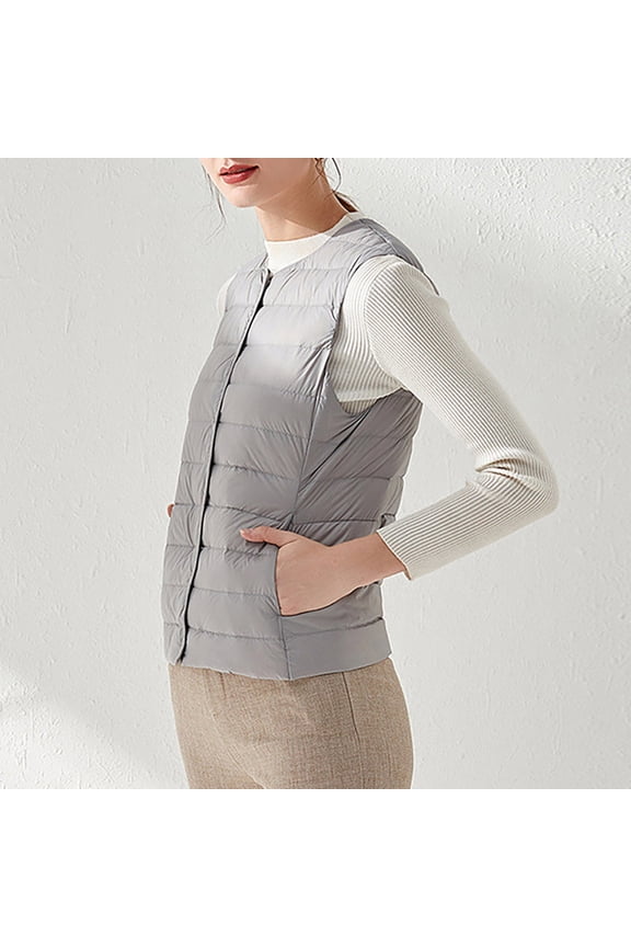 Women's Winter Hooded Vest Thin And Light Down Coat Casual Down Coat Slim Gilet Quilted Jacket Womens Coat Hoodie plus Size Fringe Jacket Coats Wool for Women Long Winter Jacket Women Winter Vest for