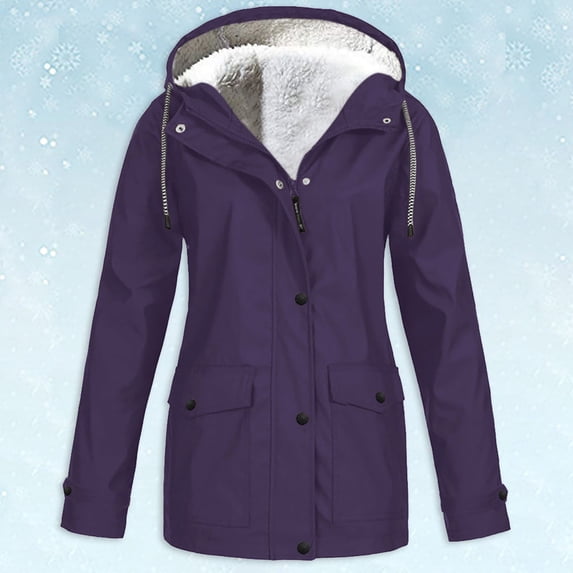 Women's Winter Jacket Outdoor Hiking Wear Hooded Jacket Hardshell Jacket Womens Winter Coat 4x plus Size Rain Coats for Women 2x Trench Coat Women Long Back Jacket Women Womens Leather And Wool Coat