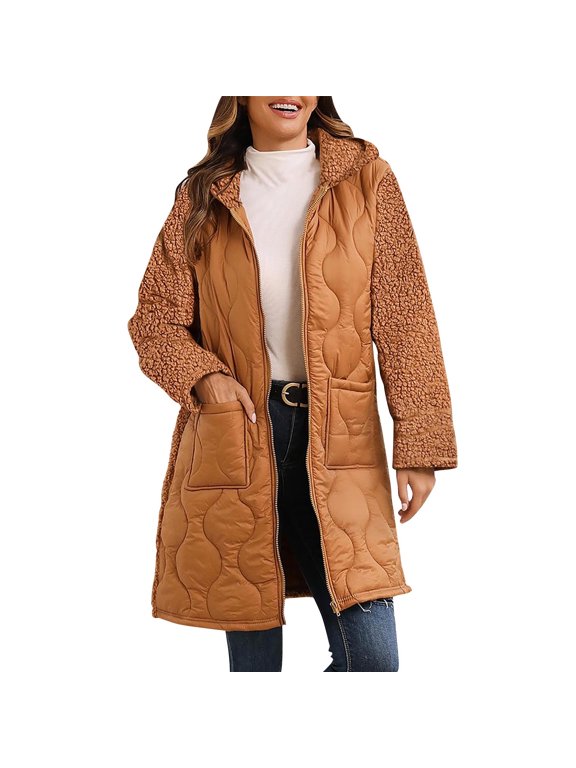 Women's Winter Jacket Thick Warm Versatile Hooded Long Sleeve Outerwear