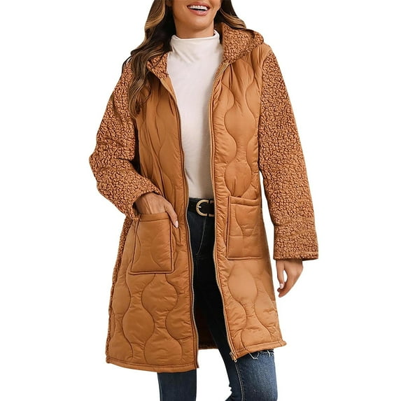 Women's Winter Jacket Thick Warm Versatile Hooded Long Sleeve Outerwear