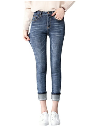 Jeans XS-4XL Women Fleece Lined Winter Jegging Jeans Genie Slim