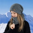 thumbnail image 1 of Winter Women's Knit Beanie Hat & Scarf Set, Fashion Warm Headwear Neck Warmer for Women, 1 of 7