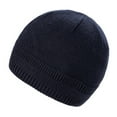 thumbnail image 1 of Women's Winter Knit Hat with Foldable Ear Flap Design, Convertible Cuffed Beanie for Cold Weather, Soft Ribbed Knit Cap with Fold-Down Ear Protection, Warm Fleece Lined Hat for Autumn and Winter Navy, 1 of 2